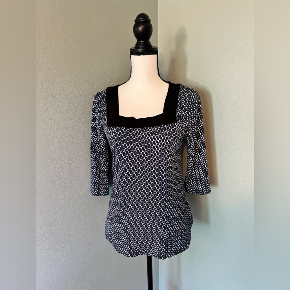 Nine West Geometric Top Blouse Size S